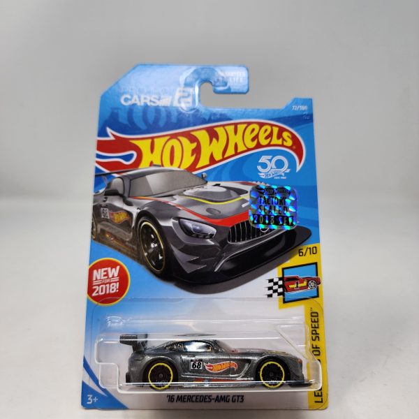 16 Mercedes-AMG GT3 #72 * Grey * 2018 Hot Wheels w  Holo Sticker For Sale