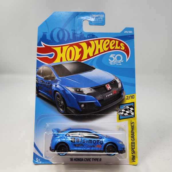 16 Honda Civic Type R #245 * BLUE * Hot Wheels 2018 Online Sale