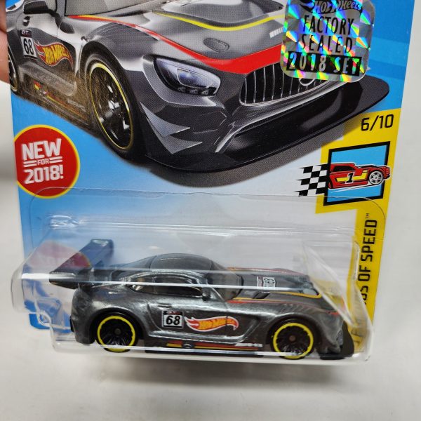 16 Mercedes-AMG GT3 #72 * Grey * 2018 Hot Wheels w  Holo Sticker For Sale