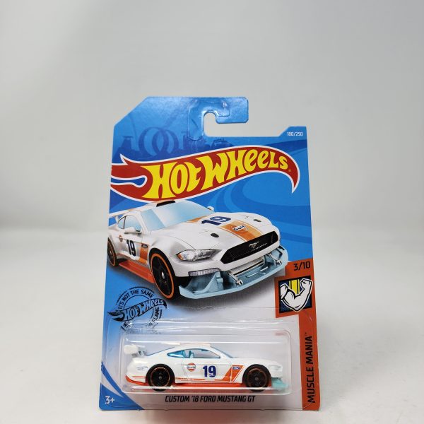 18 Ford Mustang GT #180 * White Gulf * 2019 Hot Wheels Basic Cheap