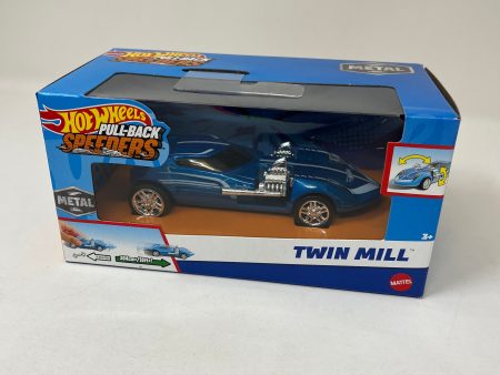 Twin Mill * BLUE * 2024 Hot Wheels Pull-Back Speeders 1:43 scale For Sale