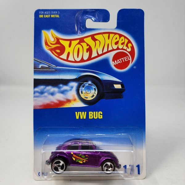 VW Bug #171 * Purple w  3sp Rims * Hot Wheels Blue Card on Sale