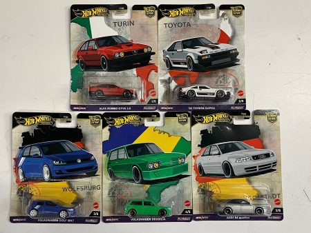 World Tour * Complete 5 Car Set * 2024 Hot Wheels Car Culture Case A Fashion